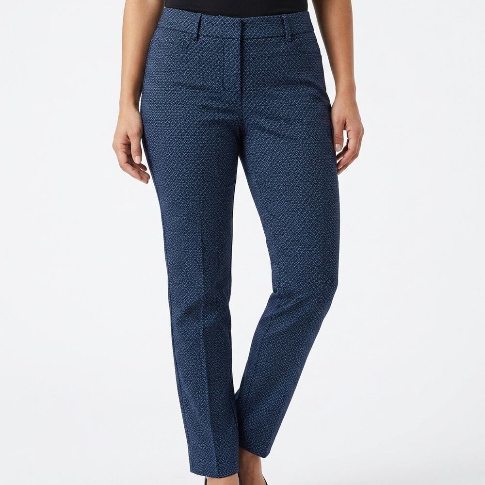 Express Columnist Geometric Straight Leg Dress Pants Women See Measurements